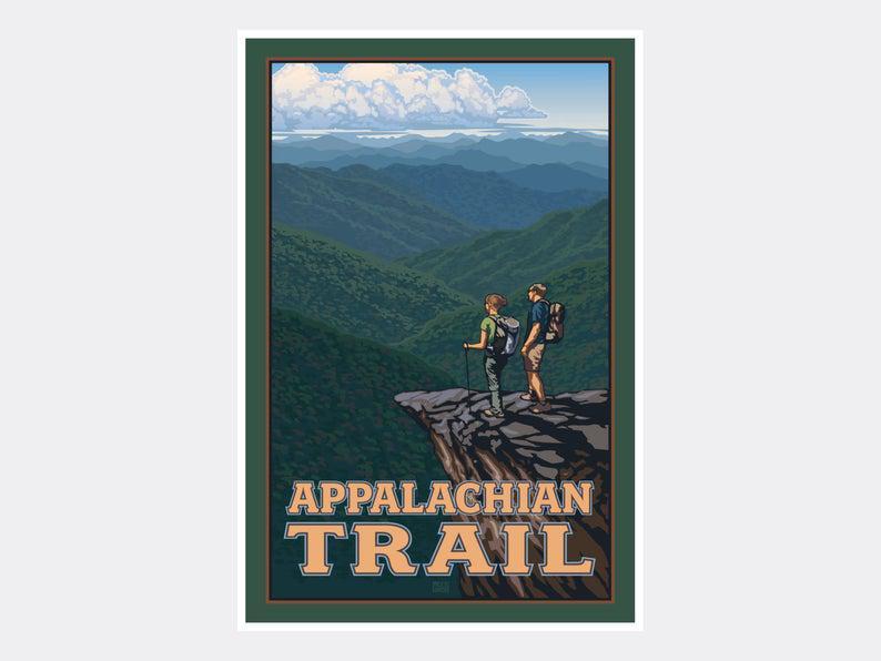Poster Canvas Appalachian Trail Hikers Giclee Art Print Poster, Hiking Poster Wall Decor, Poster Gift Decor Home Decor Wall Art Visual Art