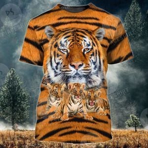 Big Cats Tiger Cute Nature Fashionable 3D Full Print Tshirt