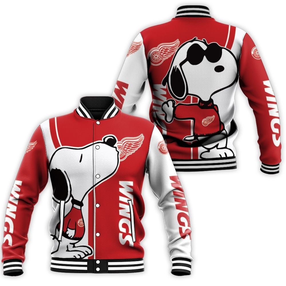 Detroit Red Wings Snoopy Lover 3D Printed Baseball Jacket For Men Women