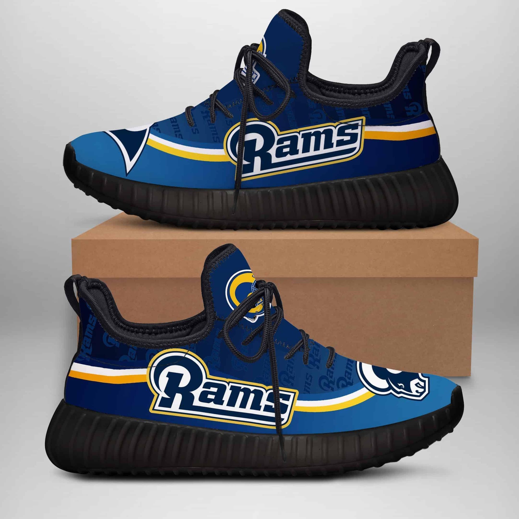 Los Angeles Rams Yeezy Shoes Sneakers, Custom Yeezy Boost, Hypebeast Shoes, Custom Shoes, Custom Sneaker 3