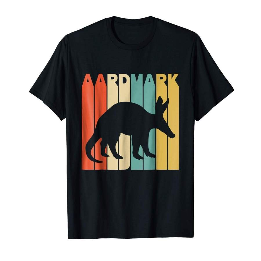 Vintage Style Aardvark Silhouette T-Shirt Men Fashion Cotton T-Shirts