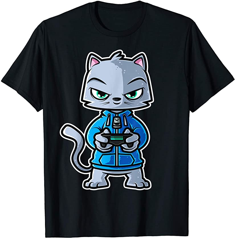 Video Games Nerd Kitten Cat Gaming – Gamer Gift T-Shirt