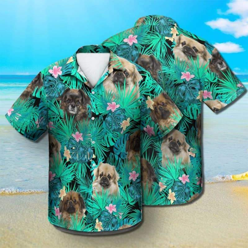 Felacia Tibetan Spaniel Summer Leaves Hawaii Shirt Ha44528