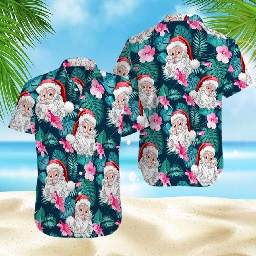 Christmas Santa Claus Beautiful Funny Hawaii Aloha Shirts Ha49552