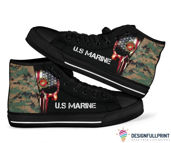 Military Gifts Usmc Marine Us High Tops Shoes