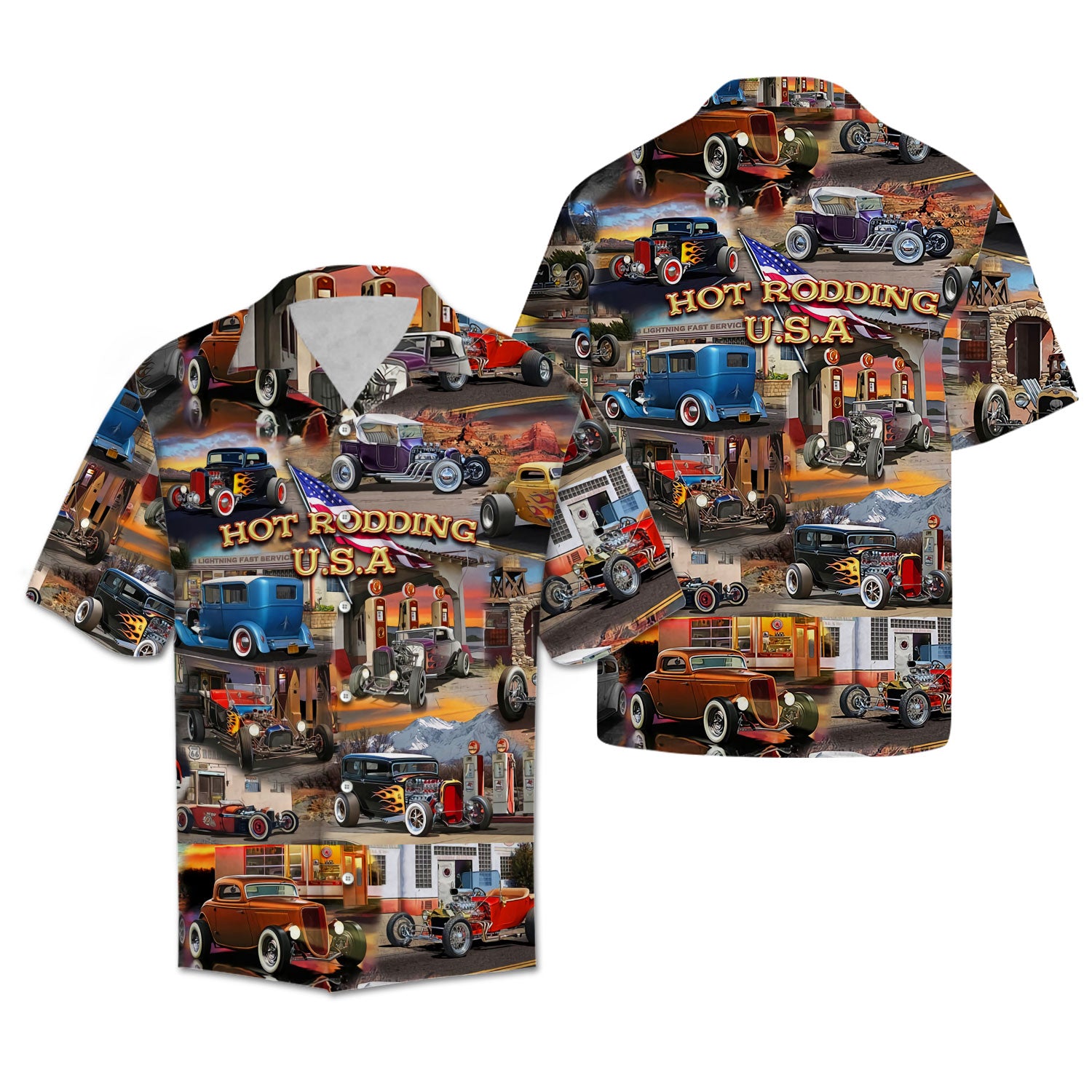 Hot Rod Hawaii Shirt Rodding Usa Aloha Ha89060