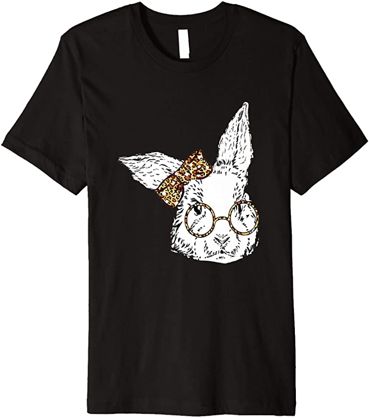 Bunny Rabbit Glasses Leopard Cute Hipster Easter Day Gift Premium T-Shirt