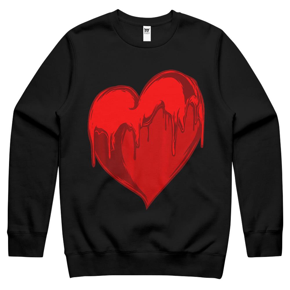 Dripping Heart Valentines Day Cool Love V-Day Pajama Crewneck Sweatshirt