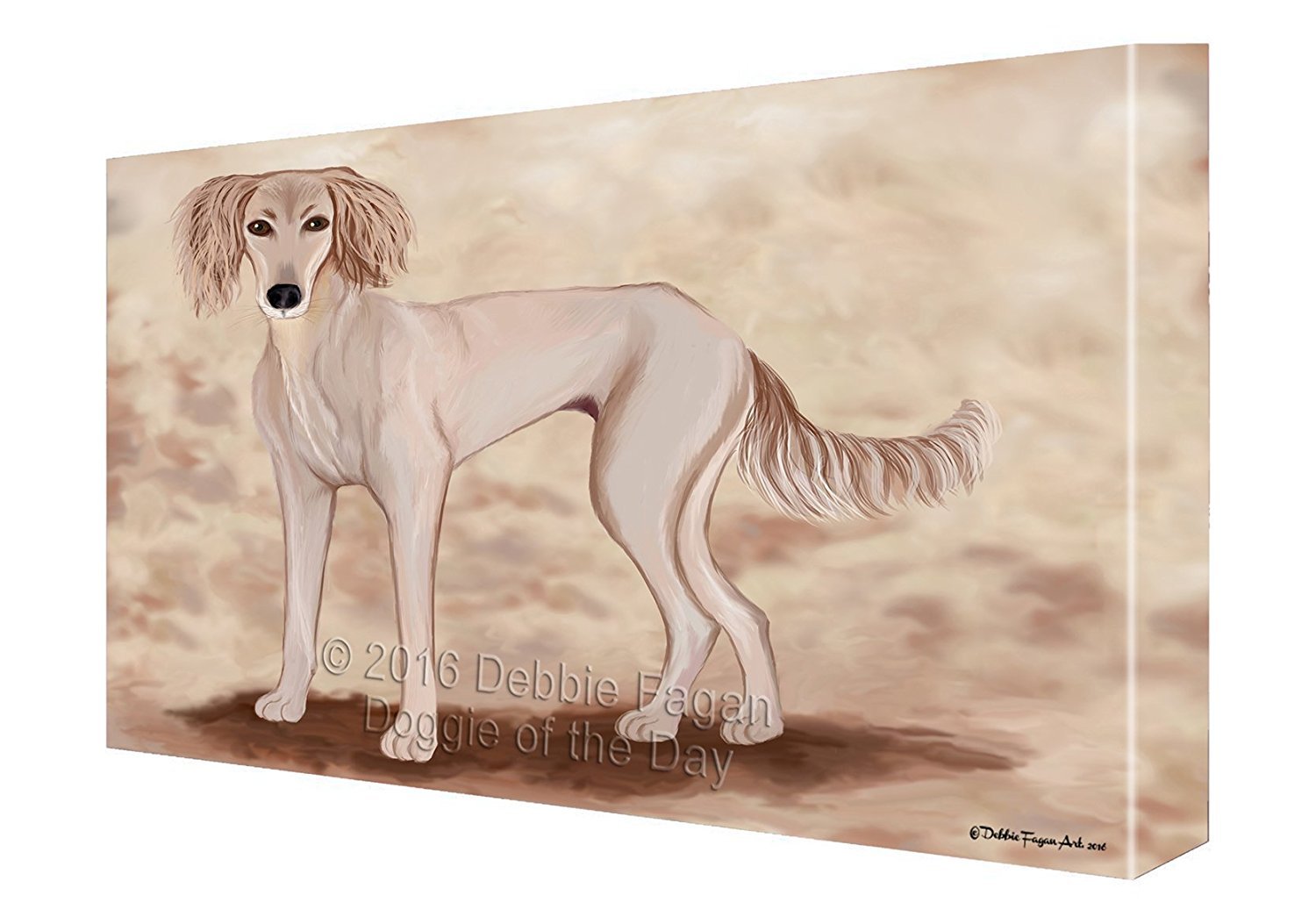 Saluki Puppy Dog Painting Printed On Canvas Wall Art