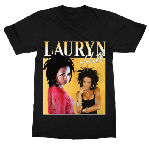 Vintage Lauryn Hill Singer Unisex Black Cotton T-Shirt Size S to 234XL