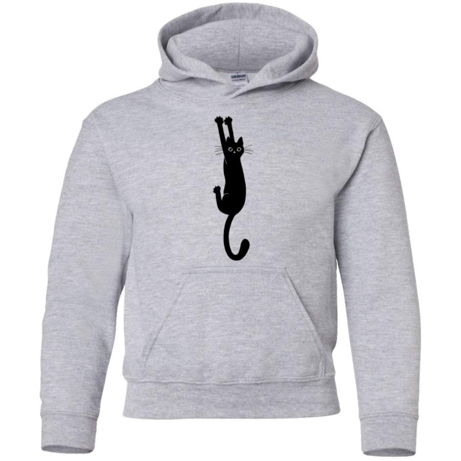 AGR Black Cat Holding OnBlack Cat Holding On Youth Pullover Hoodie