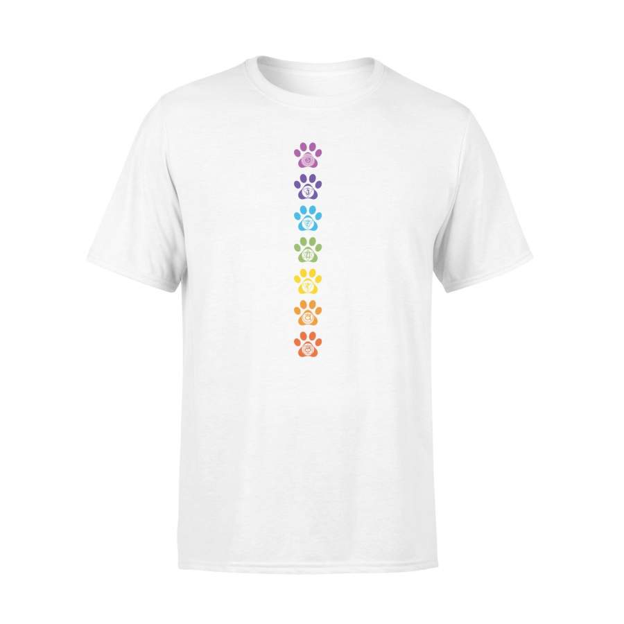 7 Chakras Puppy Paw Print Cute High Vibe Conscious T Shirt