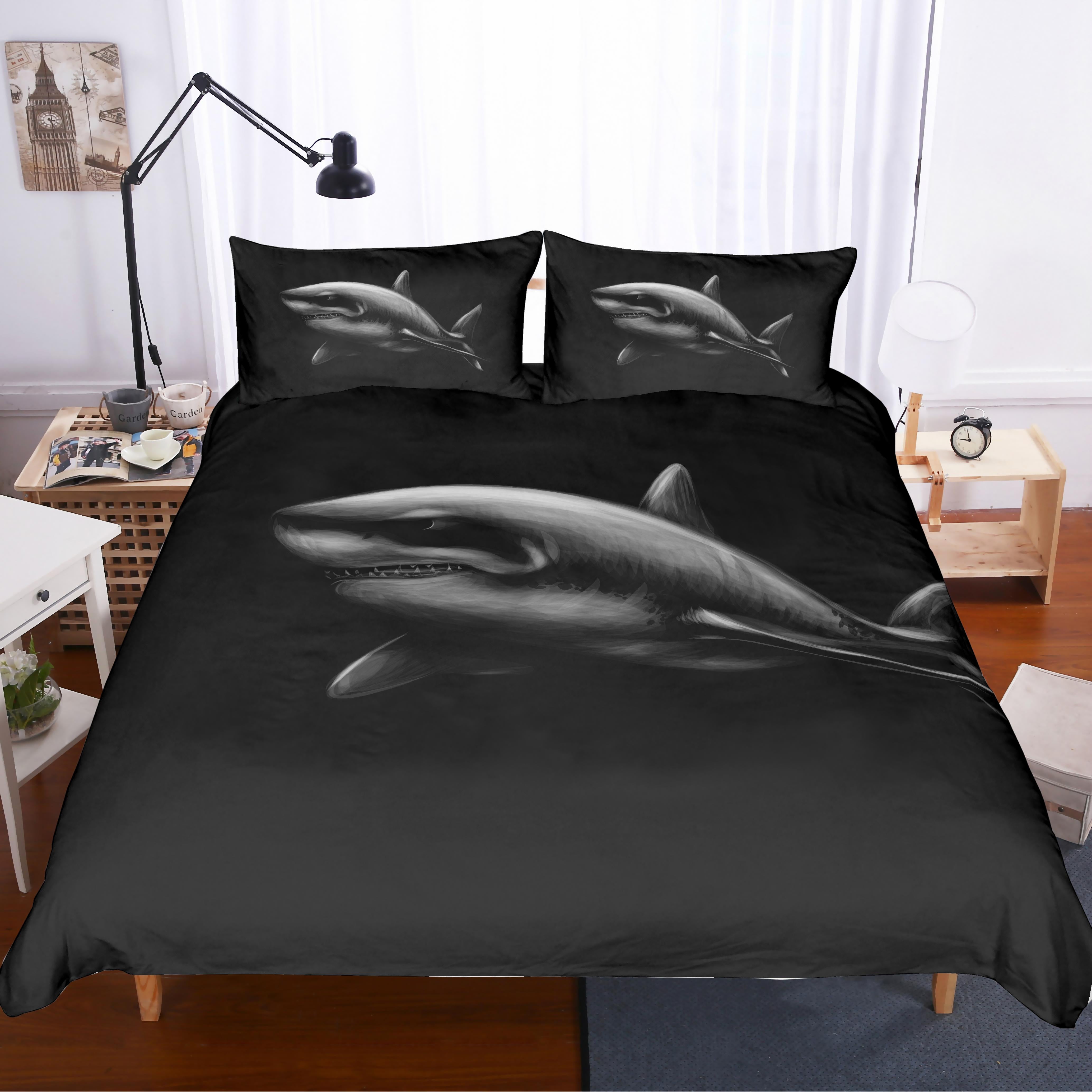 3D Shark Quilt Cover Set Bedding Set Pillowcases 128