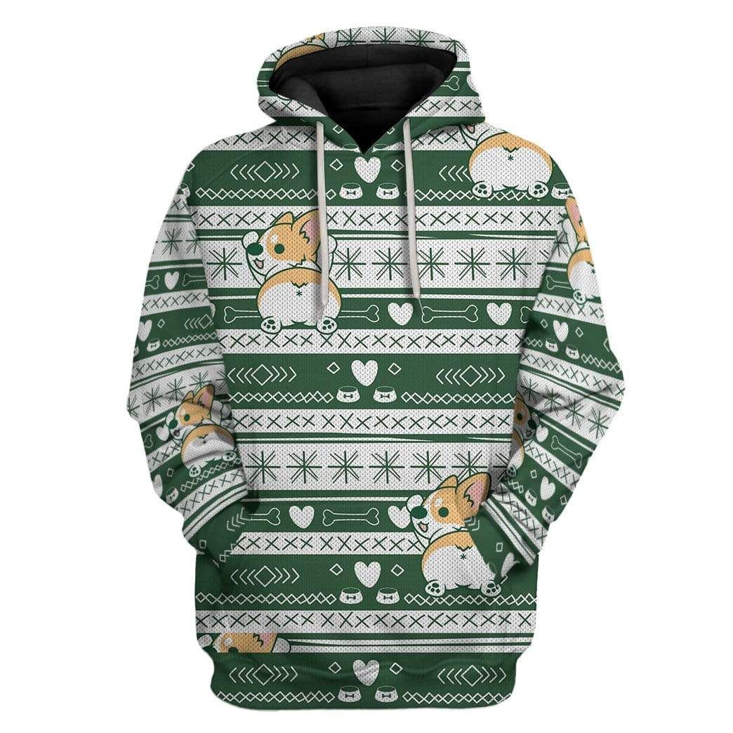 Gearhumans Ugly Corgi Christmas Custom T-Shirts Hoodies Apparel