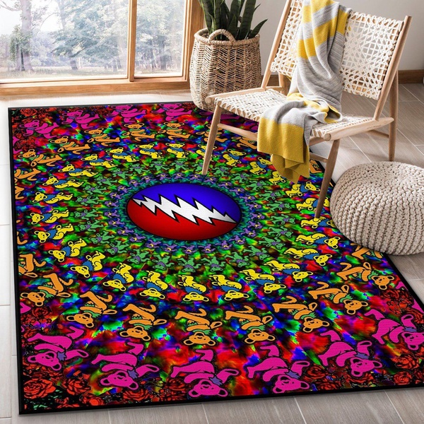 Music Fans Grateful Dead Area Rug Music Home Decor HomeBeautyUS 4 Funny Gifts