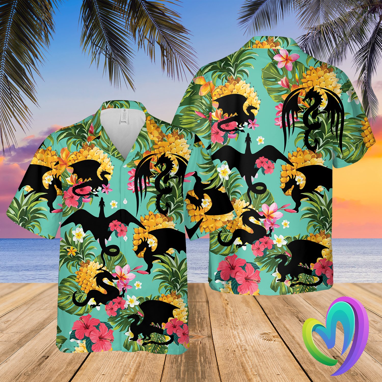 Fantasy Dragon Summer Hawaii Beach Shirt Ha40281