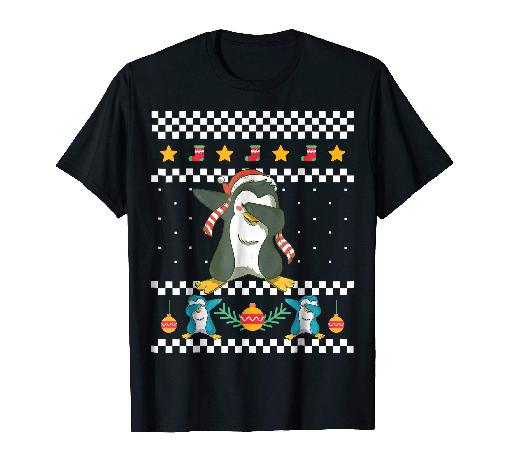 Funny Penguins Dabbing T-Shirt Ugly Sweater Meme Dab Dabs