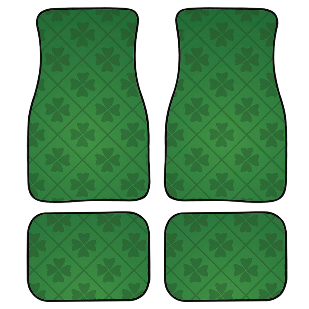 Shamrock St. Patrick’S Day Pattern Print Front And Back Car Floor Mats, Front Car Mat