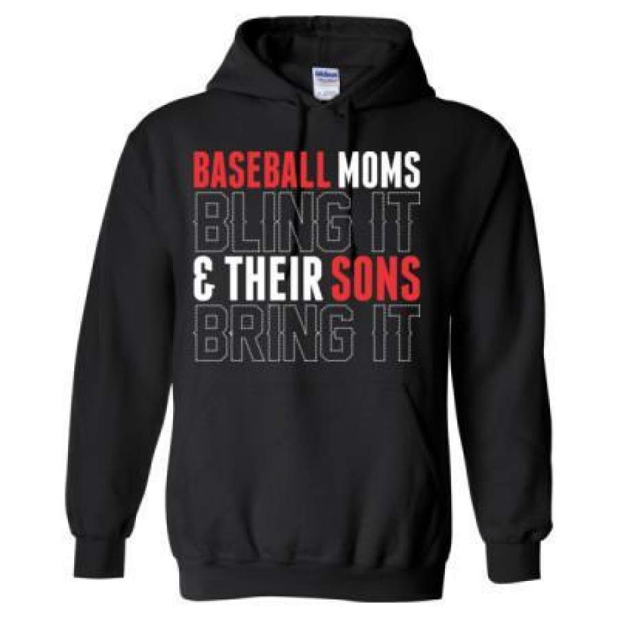 AGR Baseball Moms Bling It & Their Sons Bring It – Heavy Blend™ Hooded Sweatshirt