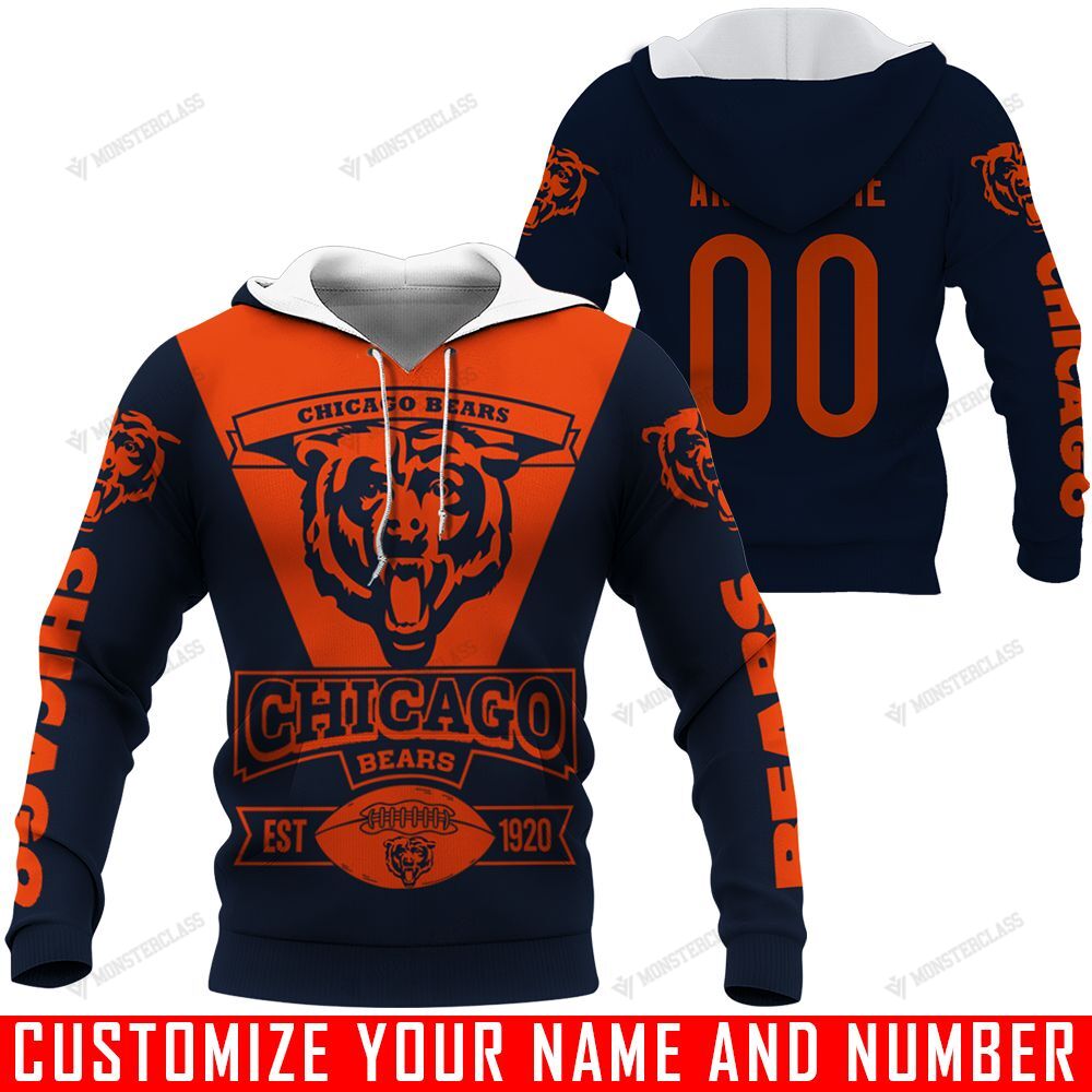 Chicago Bears – EST 1920 – CUSTOMIZE NAME AND NUMBER – HOT SALE 3D PRINTED – NOT IN STORE