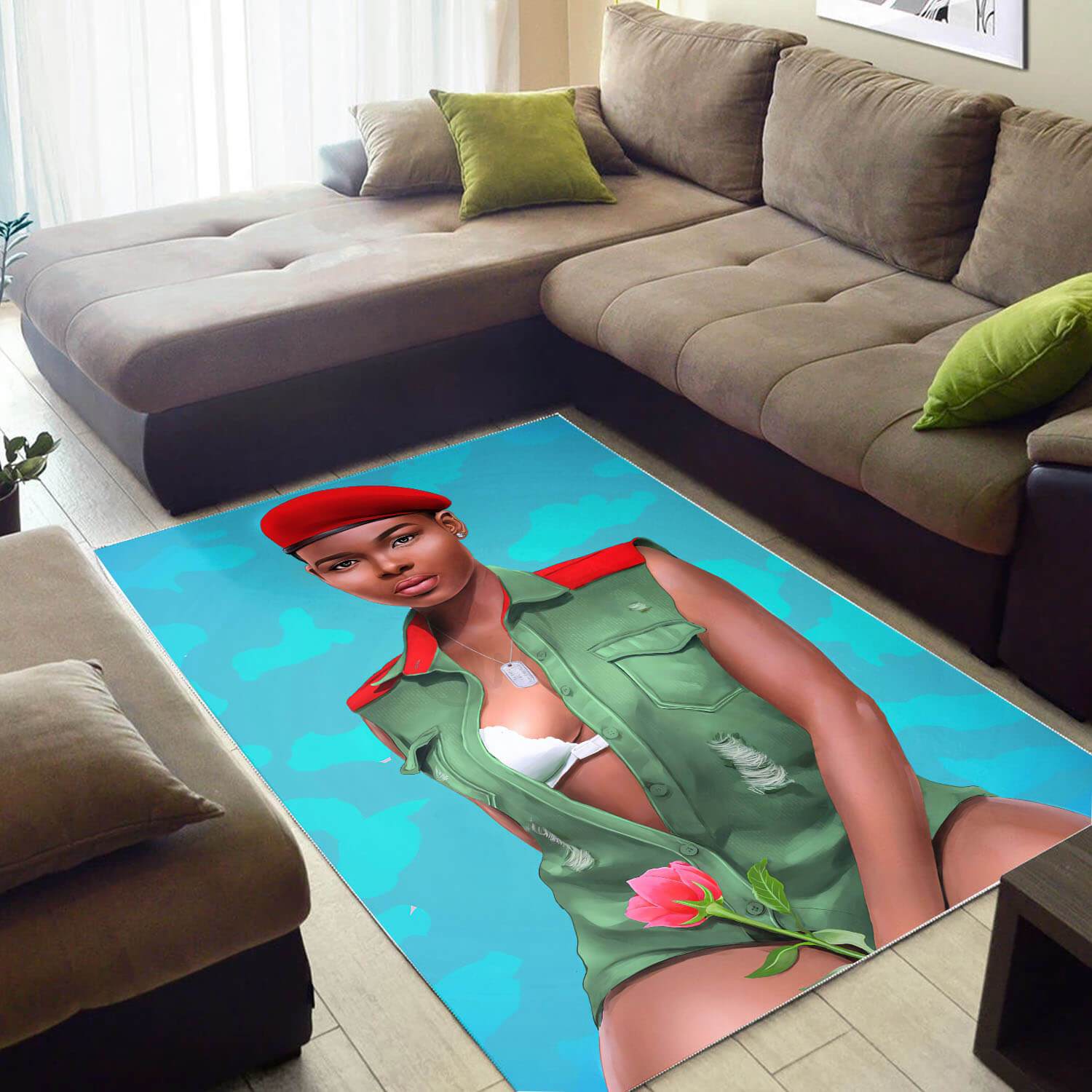 African American Area Rugs Beautiful Afro American Girl African Print Floor Rug Afrocentric Living Room Ideas BPS38293