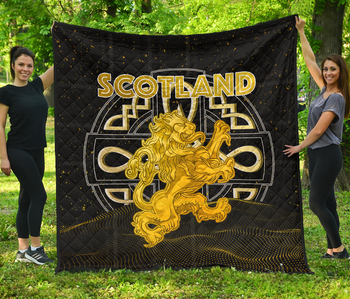 1Stscotland Premium Quilt – Gold Scottish Lion Special A25