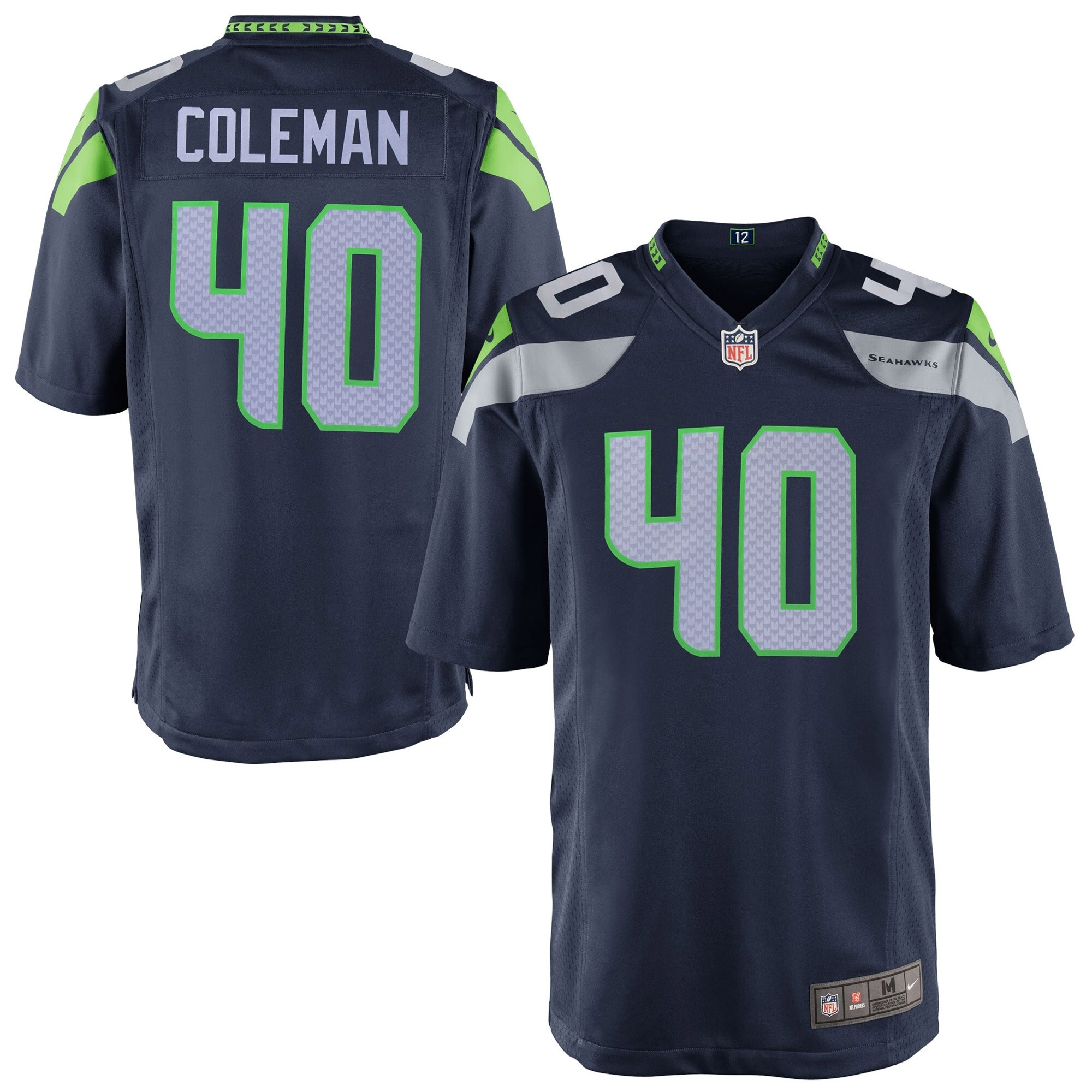 Derrick Coleman Seattle Seahawks Youth Team Color Game Jersey – College Navy