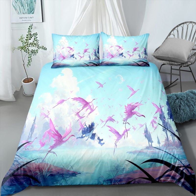 Flamingo Bedding Set Girls Bedroom Bed Linen Set Single Double Full Queen King Size Bed Cover 2/3 Piece Animals Quilt Cover