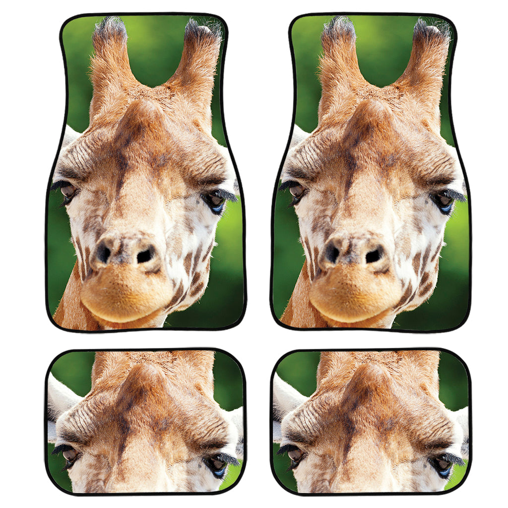 Smiley Face Giraffe Print Front And Back Car Floor Mats, Front Car Mat