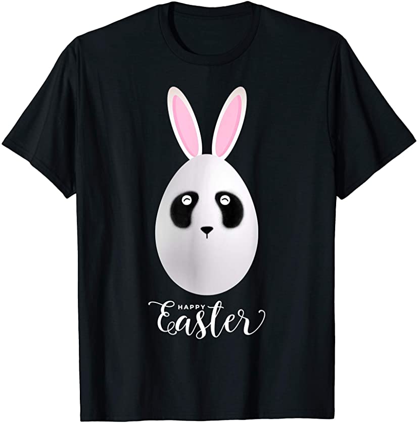 Cute Panda Rabbit Eggs Easter Day 2021 Men Women Boys T-Shirt