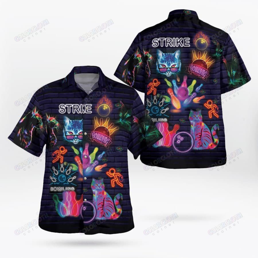 Uniques Bowling Shirts Rolling With My Homies Cats Hawaii Shirt Ha1971