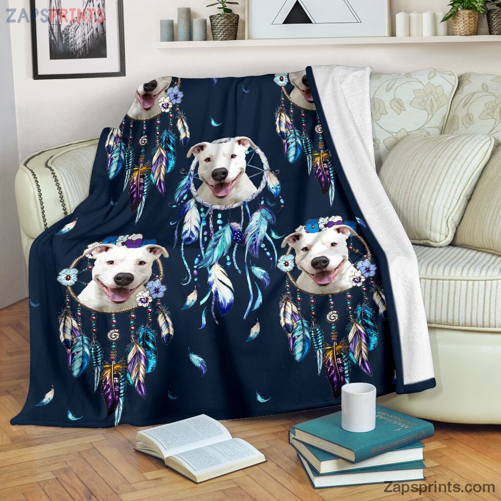 White Pitbull Dream Catcher Blanket – Cool Gift Ideas