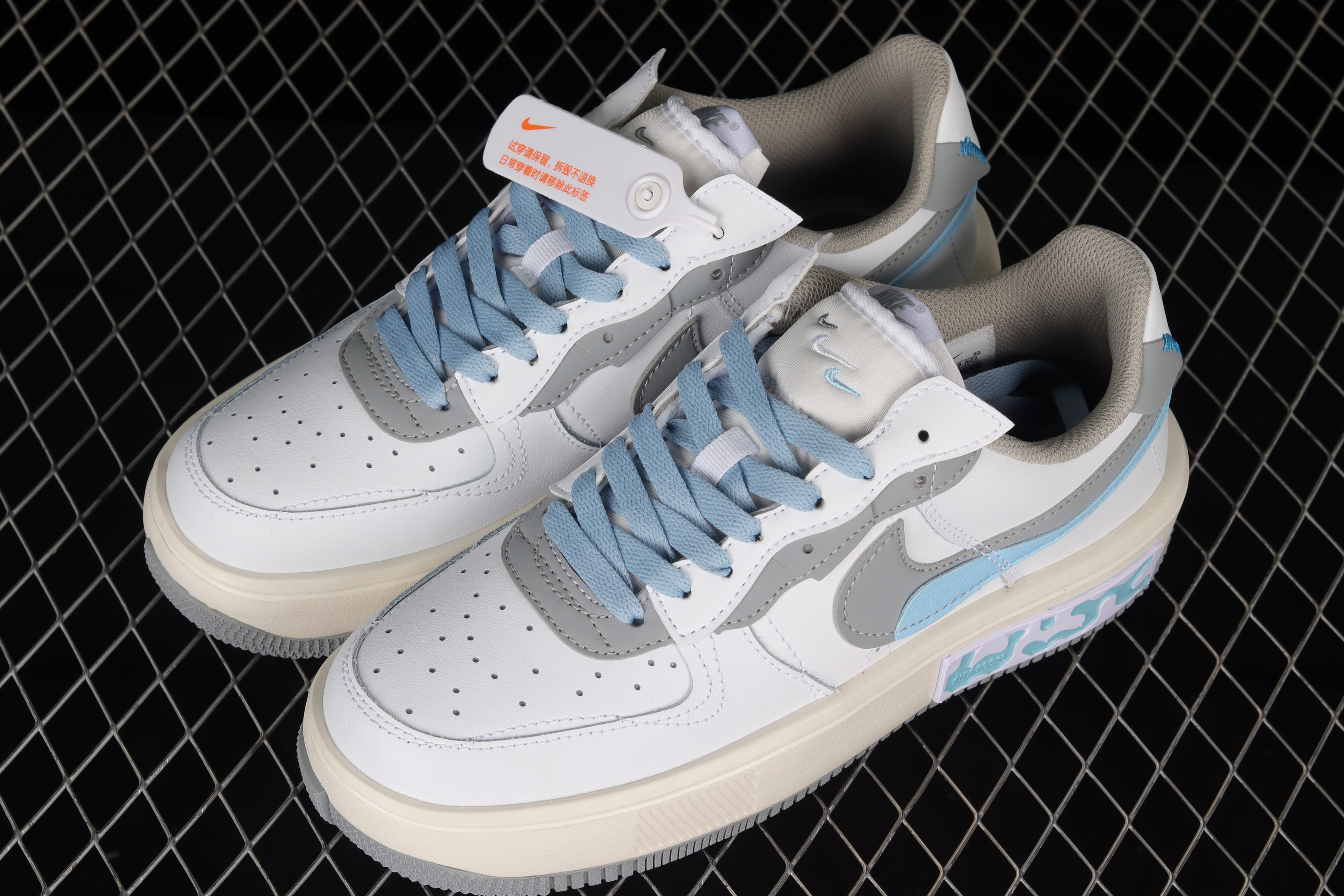 Nike Air Force 1 Fontanka White Grey Blue Shoes Sneakers SNK914113752