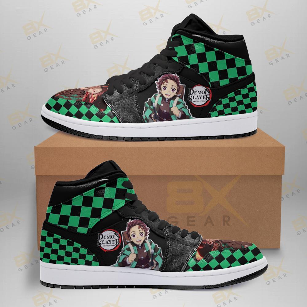 Demon Slayer Shoes Tanjiro Jordan Sneakers Anime Fan Design S12067