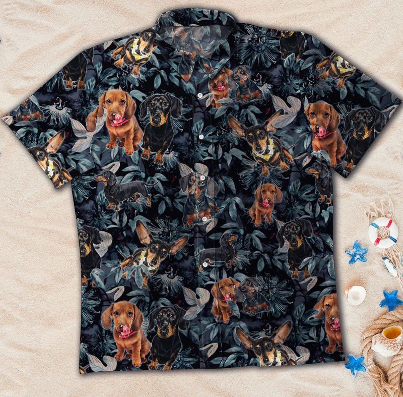 Dachshund Dog Black Amazing Design Unisex Hawaii Shirt For Men And Women Ha23638