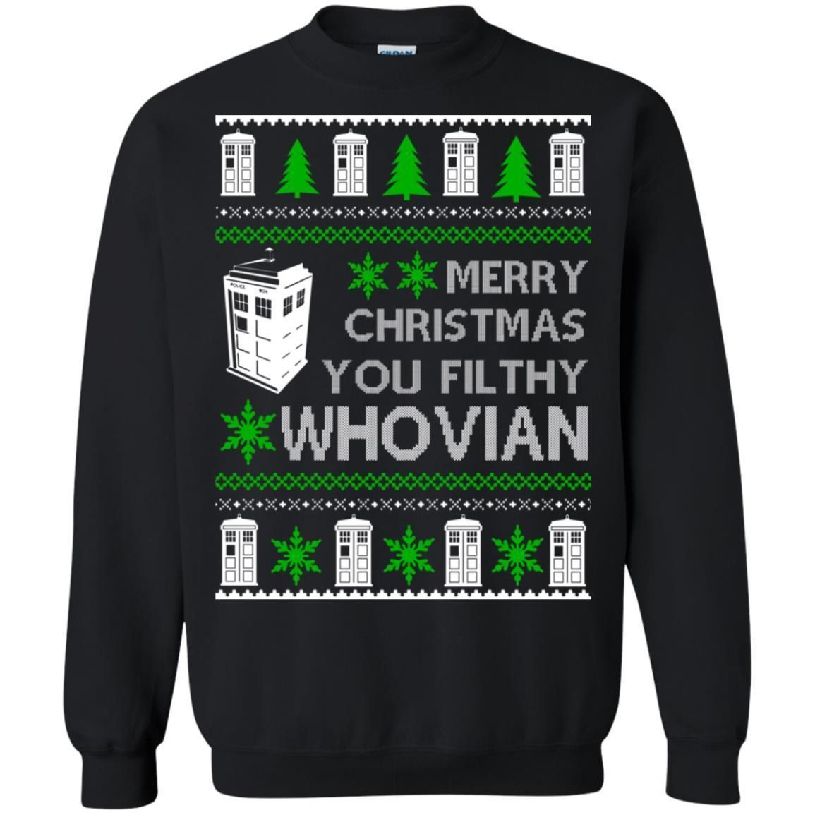 Check out this awesome Merry Christmas You Filthy Whovian ugly sweater