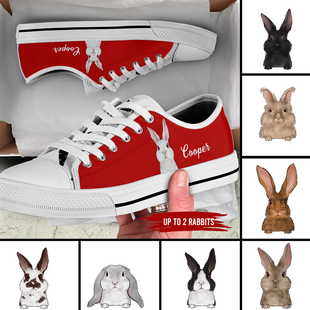 89Customized Bunny Lovers Personalized White Low Top Shoes