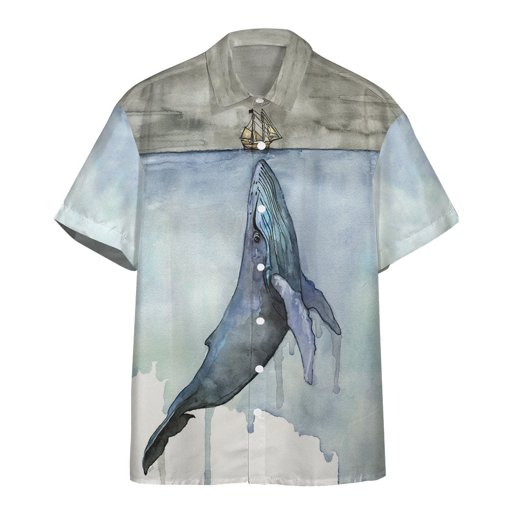 Gearhumans 3D Let Whale Kiss You Custom Short Sleeve Shirt