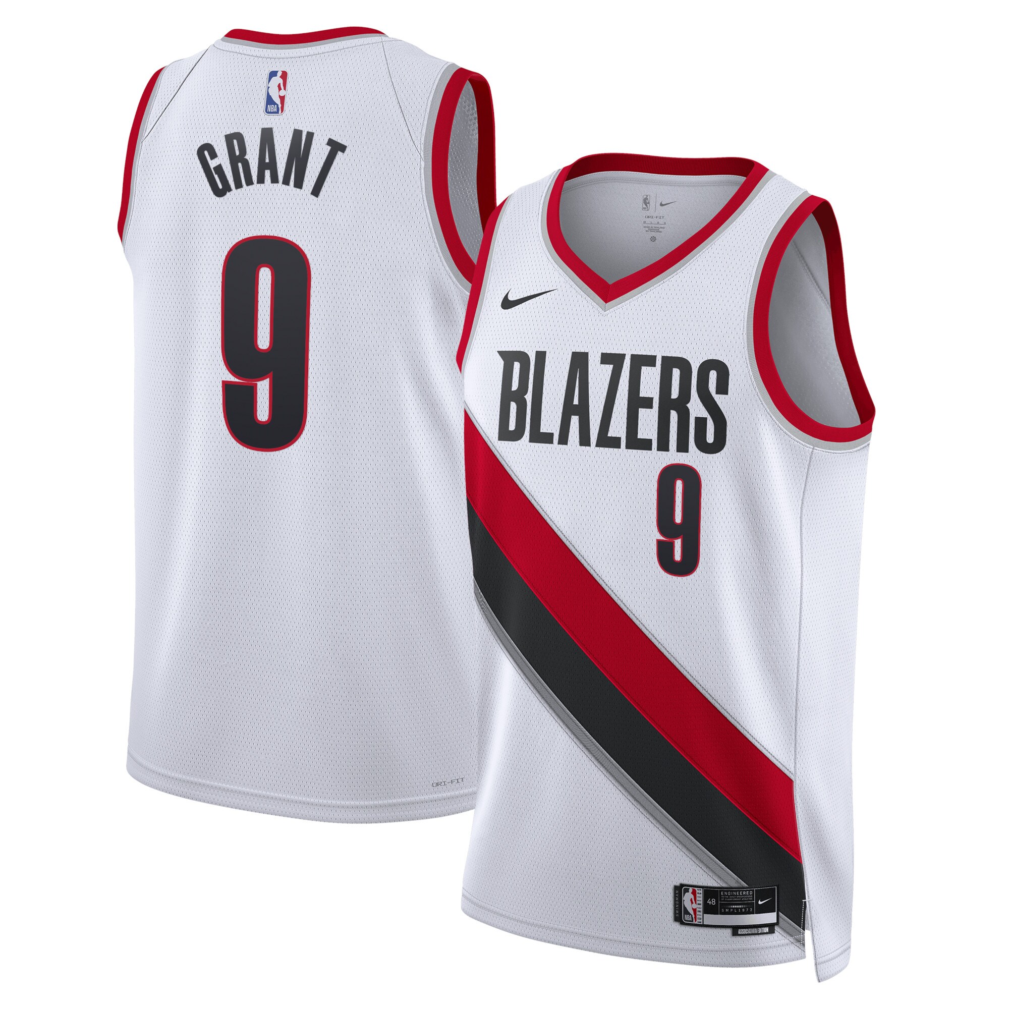 Portland Trail Blazers Association Edition Swingman Jersey – White – Jerami Grant – Unisex