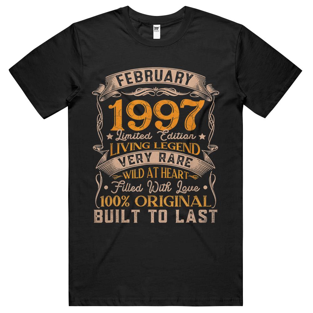 25 Year Old 25Th Birthday Gifts Vintage February 1997 T Shirts