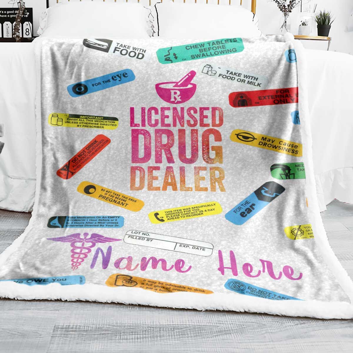 Pharmacy Licensed Drug Dealer FP9 Personalized Sherpa Blanket