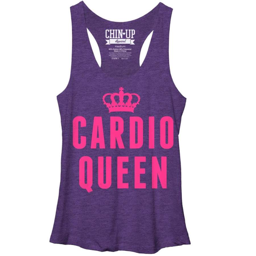 CHIN UP Women’s Cardio Queen  Racerback Tank Purple Heather