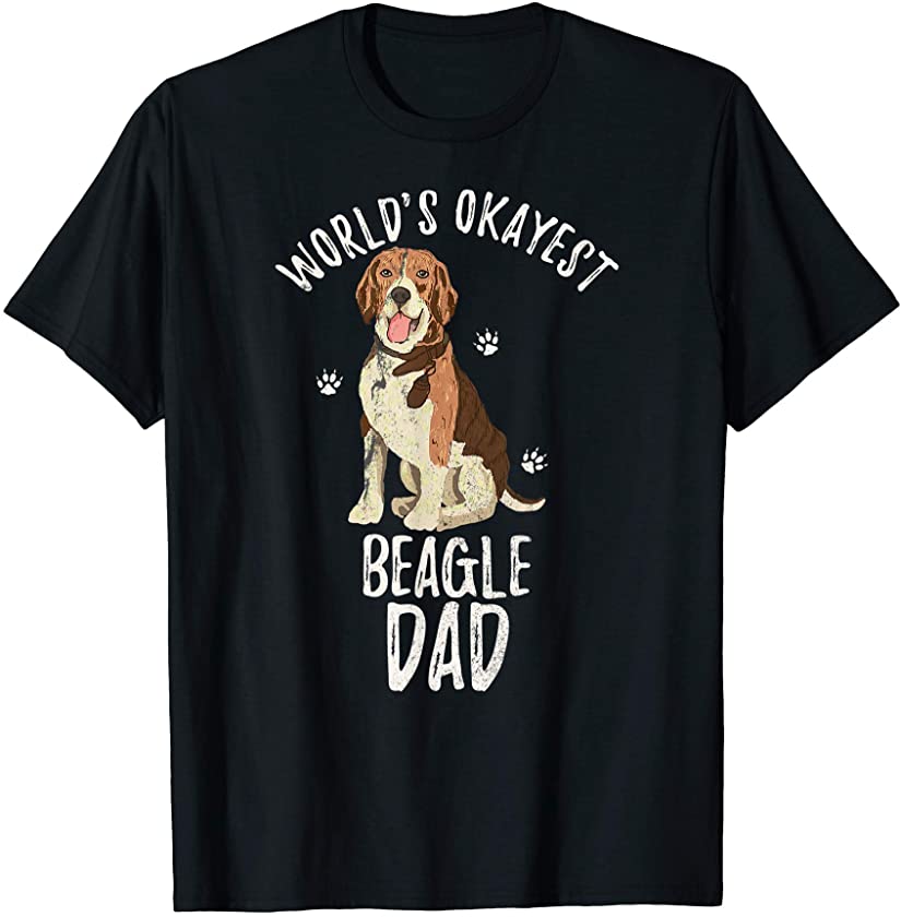 Vintage World’s Okayest Beagle Dad Funny Puppy Papa Lover T-Shirt