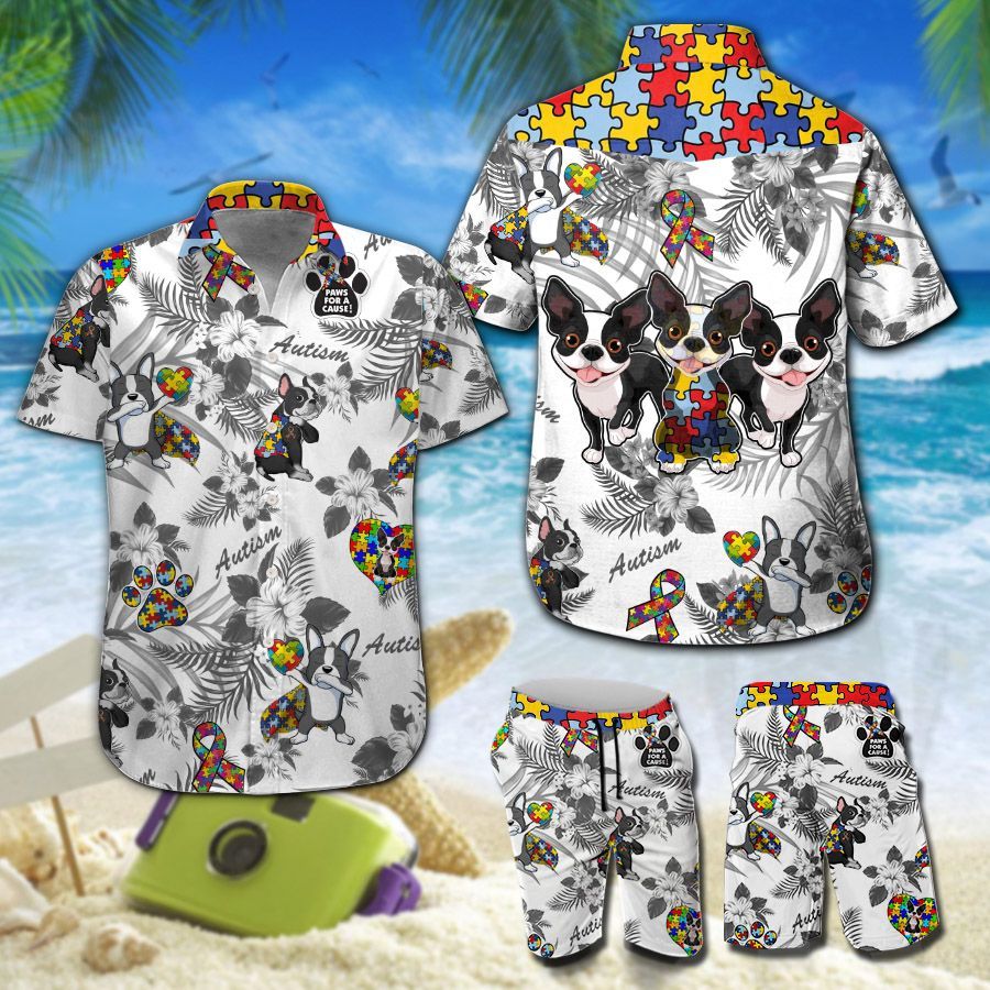 Boston Terrier Autism Hawaii Shirt 205 Ha89269