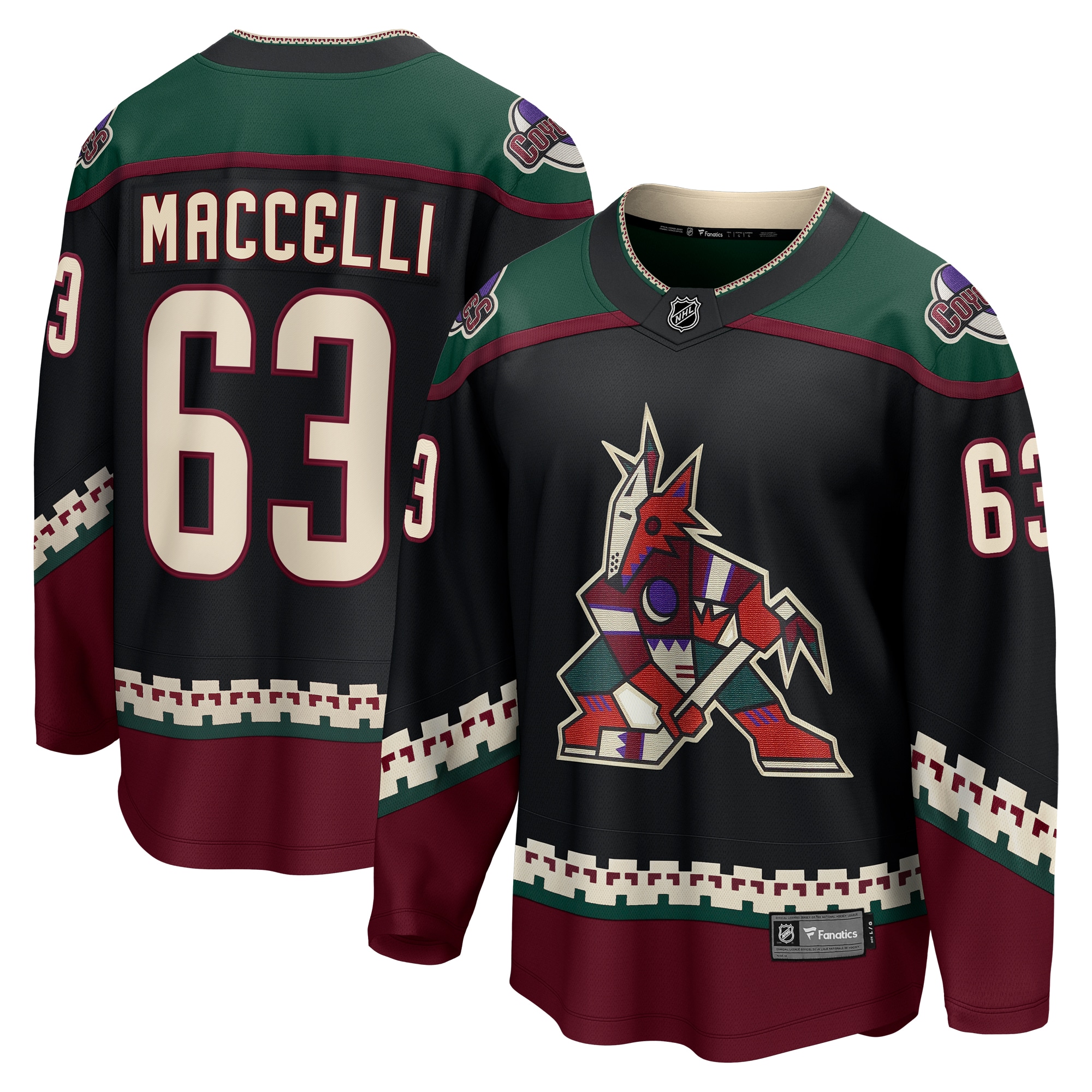 Men's Arizona Coyotes Matias Maccelli Black Home Breakaway Jersey