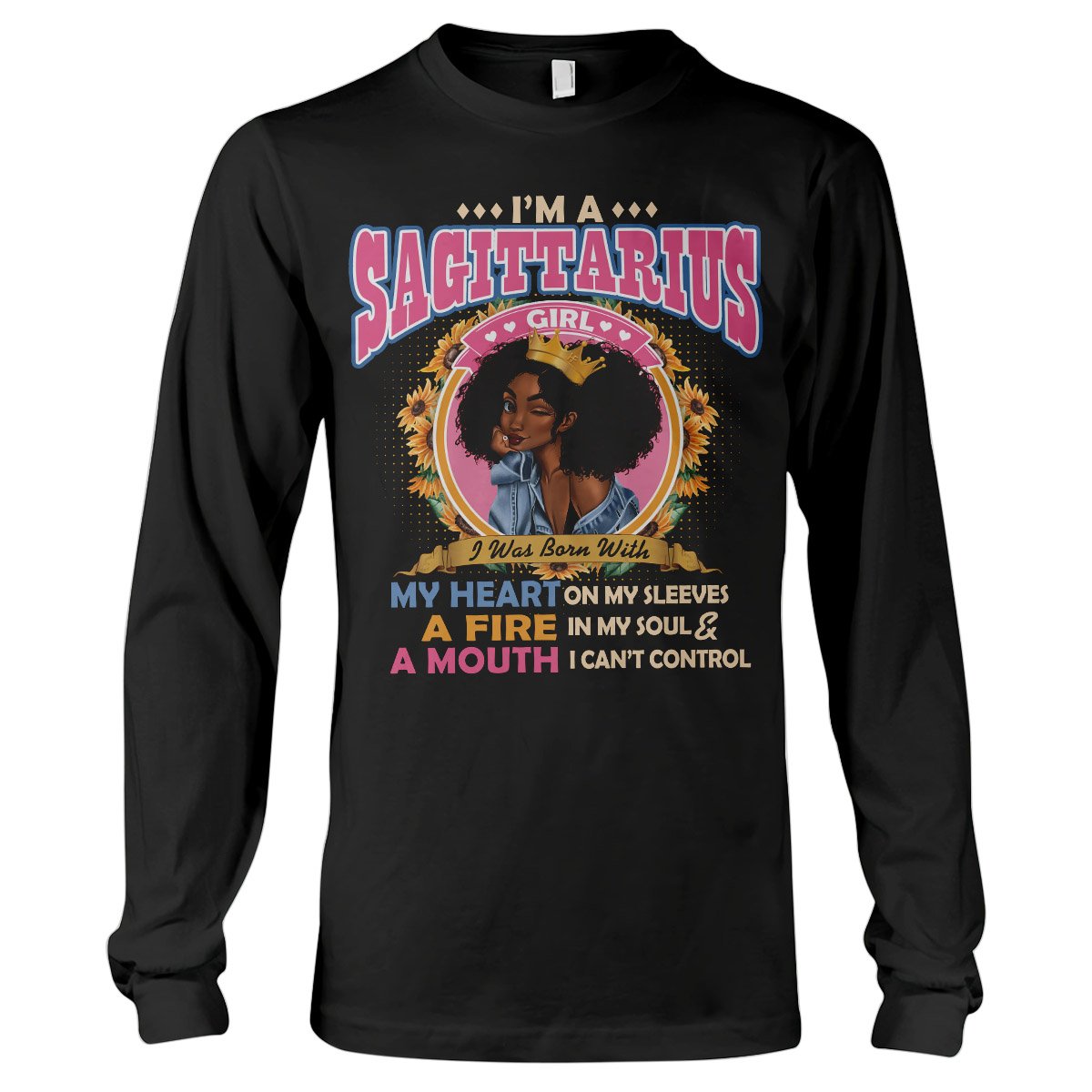 Black Queen Im A Sagittarius Girl Ez13 1609 Long Sleeve T-Shirt