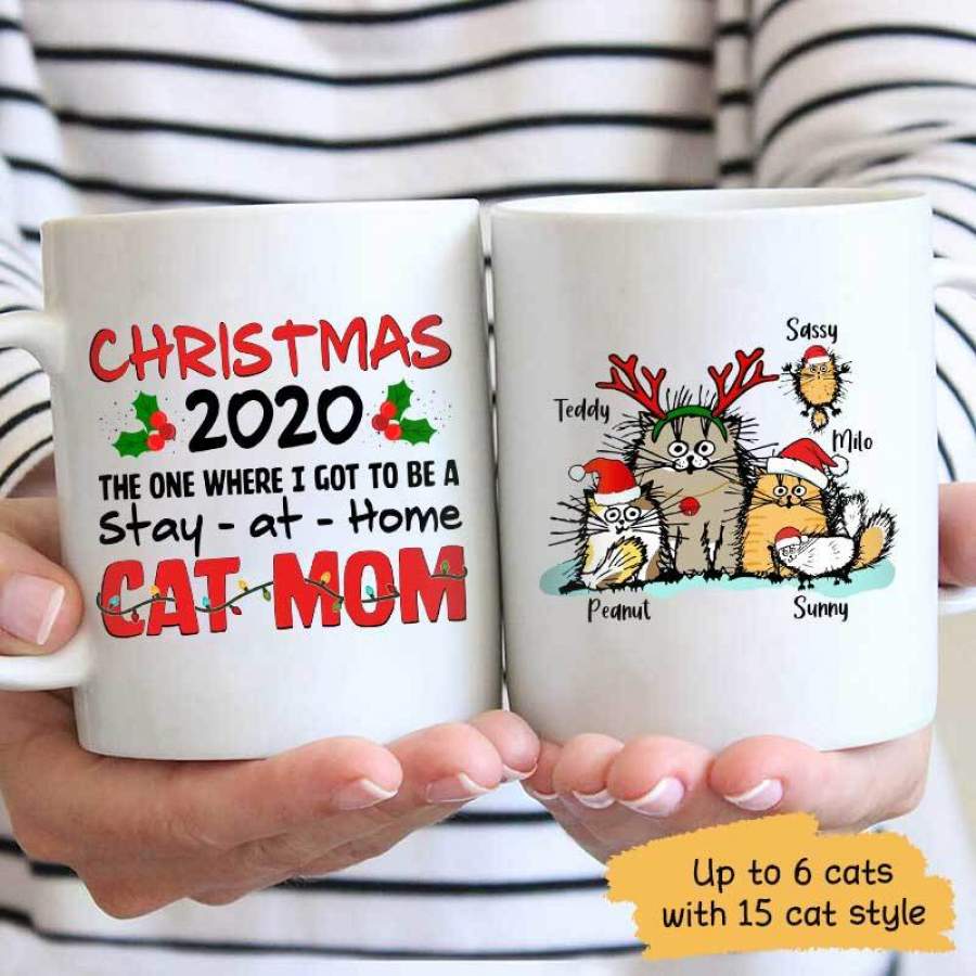 2020 Stay At Home With My Cats Personalized Mug