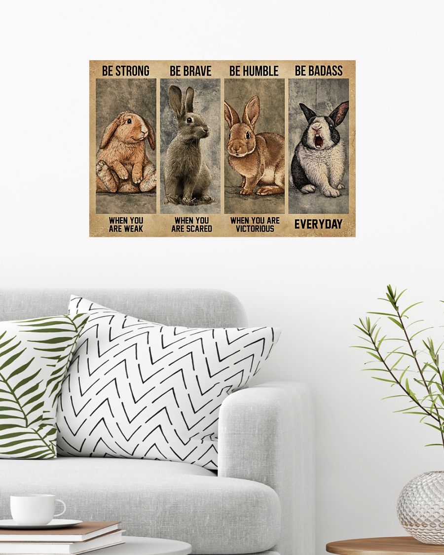 Strong When You Are Weak Rabbit Horizontal  Poster – Wall Decoration-Signs For Home-Best Gifts Ever