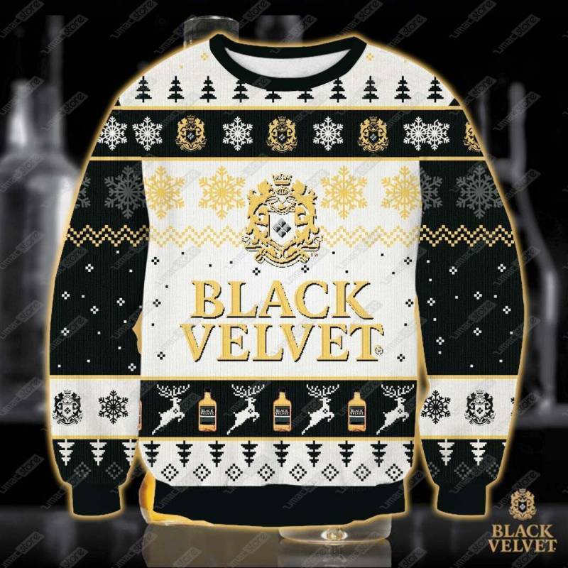 Black Velvet 3D Print Ugly Christmas Sweatshirt