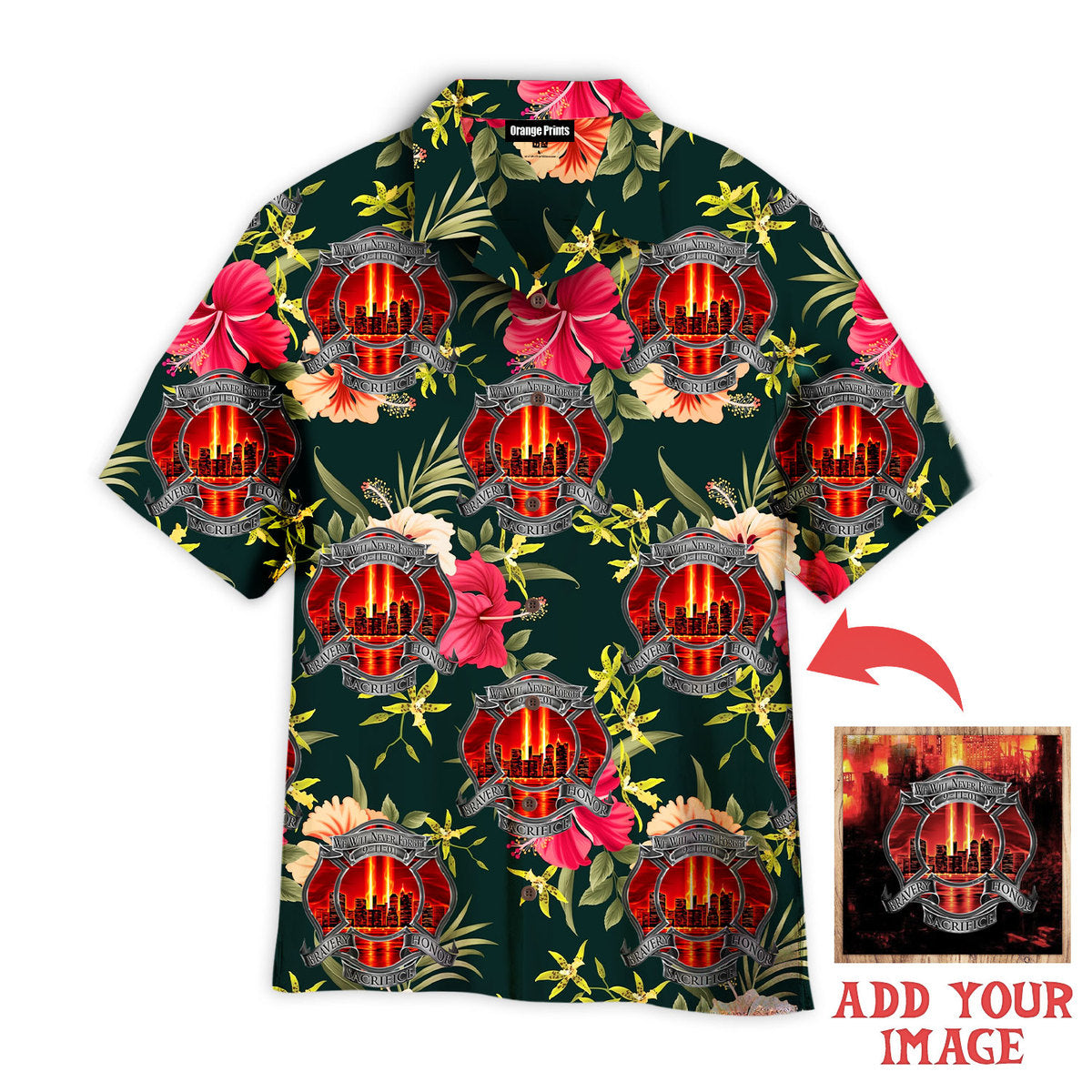 Your Image On Hibicus Orchid Flower Design Custom Hawaiian Shirt | For Men & Women | Hwp1193